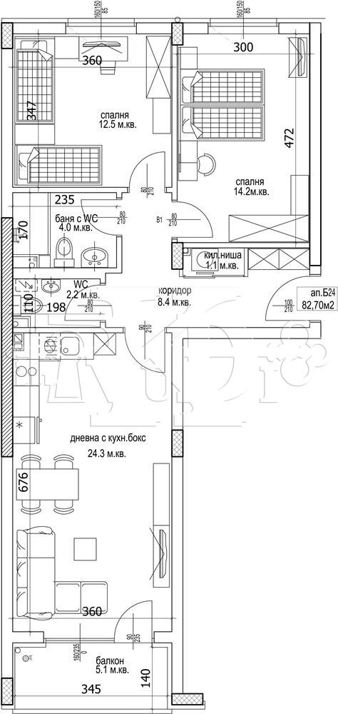 Satılık  2 yatak odası Varna , Kaysieva gradina , 97 metrekare | 24555692 - görüntü [2]