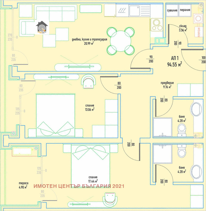 Продава 3-СТАЕН, гр. София, Малинова долина, снимка 1 - Aпартаменти - 49191585