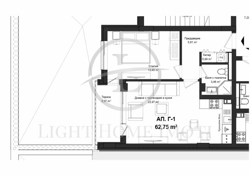 Продава 2-СТАЕН, гр. Пловдив, Гагарин, снимка 4 - Aпартаменти - 47631696