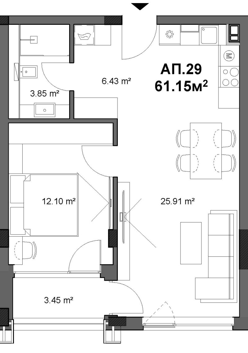 Til salg  1 soveværelse Sofia , Ovcha kupel , 75 kvm | 91207555 - billede [2]
