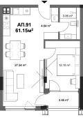 Продава 2-СТАЕН, град София, Овча купел • 188000 € / 367696.04 лв. • 67075762 2
