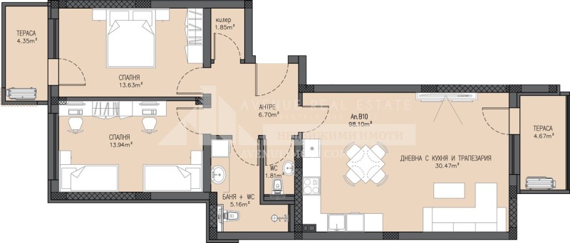 Na sprzedaż  2 sypialnie Plowdiw , Jużen , 112 mkw | 30334536 - obraz [11]