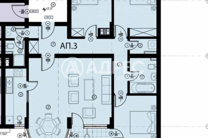 Satılık  3+ yatak odası Sofia , Manastirski livadi , 151 metrekare | 37653397 - görüntü [3]