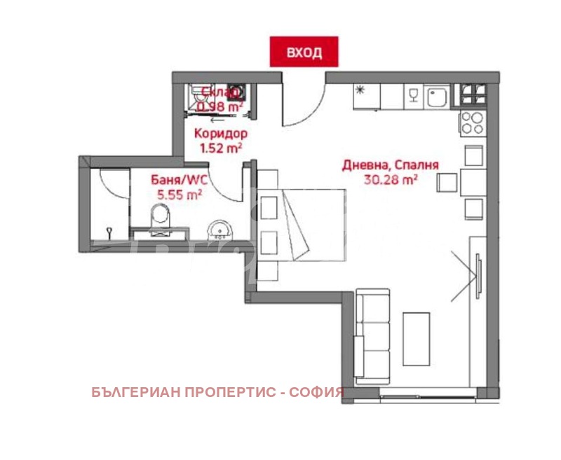 Zu verkaufen  Studio Sofia , Manastirski liwadi , 51 qm | 71000662 - Bild [12]