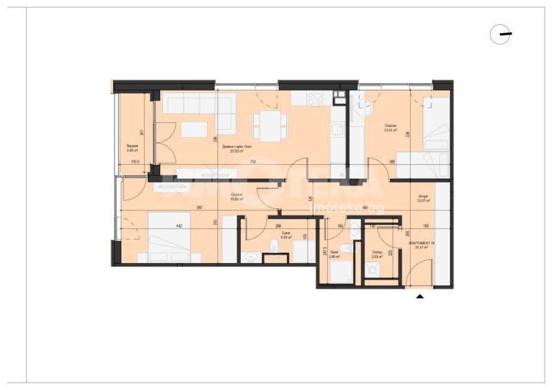 Eladó  2 hálószobás Sofia , Mladost 4 , 117 négyzetméter | 78777187 - kép [2]