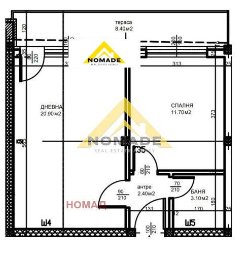 Myytävänä  1 makuuhuone Plovdiv , Trakija , 61 neliömetriä | 66490996