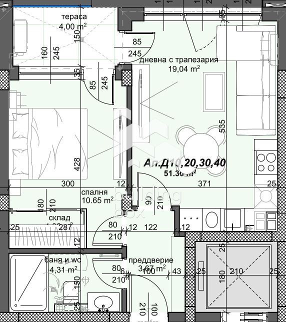 For Sale  1 bedroom Plovdiv , Trakiya , 61 sq.m | 86684364 - image [3]