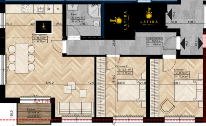 Till salu  2 sovrum Sofia , Obelja , 91 kvm | 69037521 - bild [5]