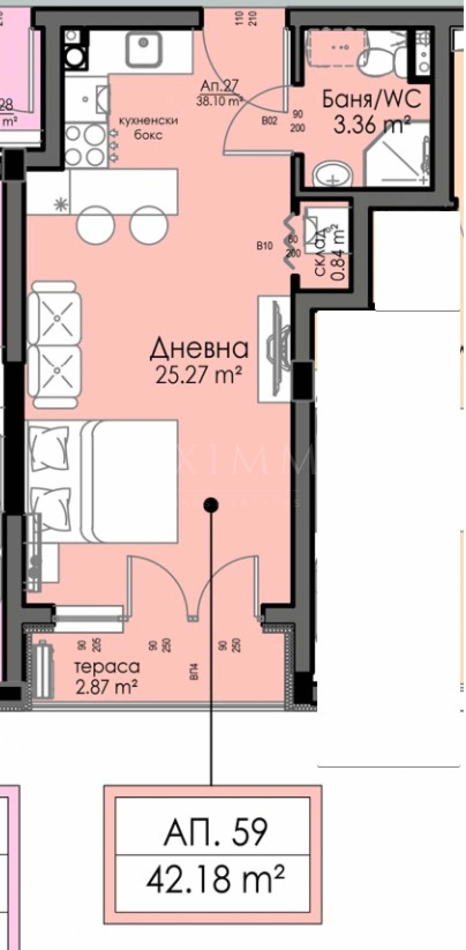 Продава 1-СТАЕН, гр. Бургас, Изгрев, снимка 2 - Апартаменти - 55937353