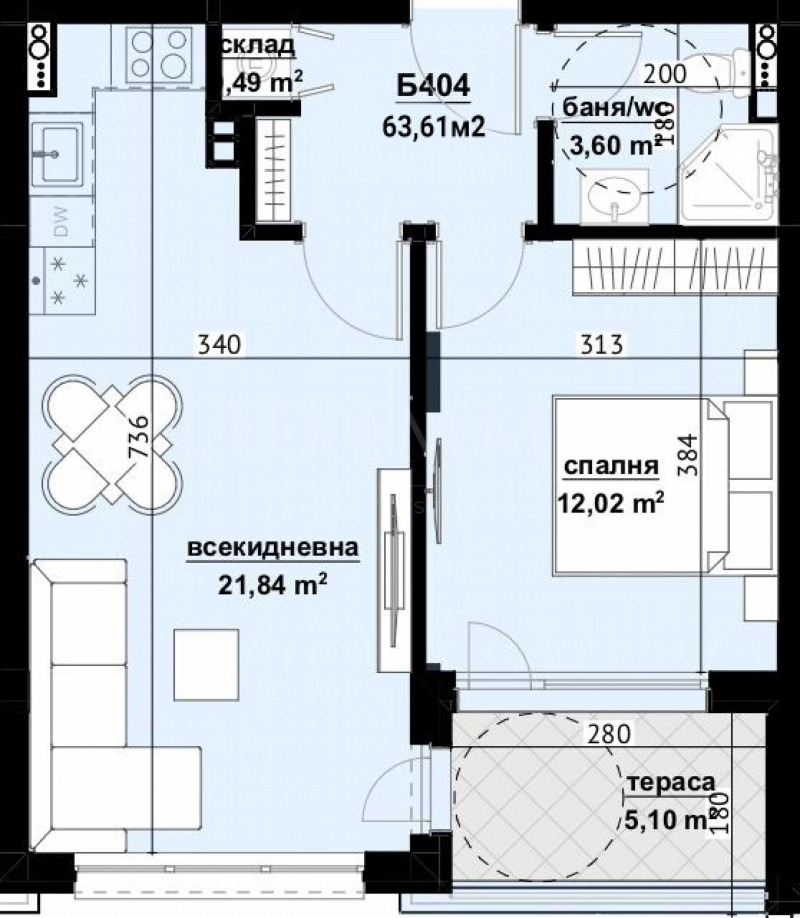 Продава  2-стаен град Бургас , Изгрев , 63 кв.м | 19934672 - изображение [2]