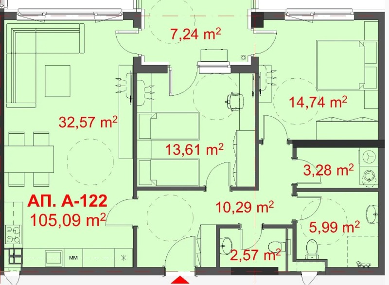 Продава 3-СТАЕН, гр. Бургас, Славейков, снимка 9 - Aпартаменти - 44596143