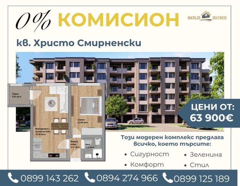 Продава  2-стаен град Пловдив , Христо Смирненски , 56 кв.м | 81674363