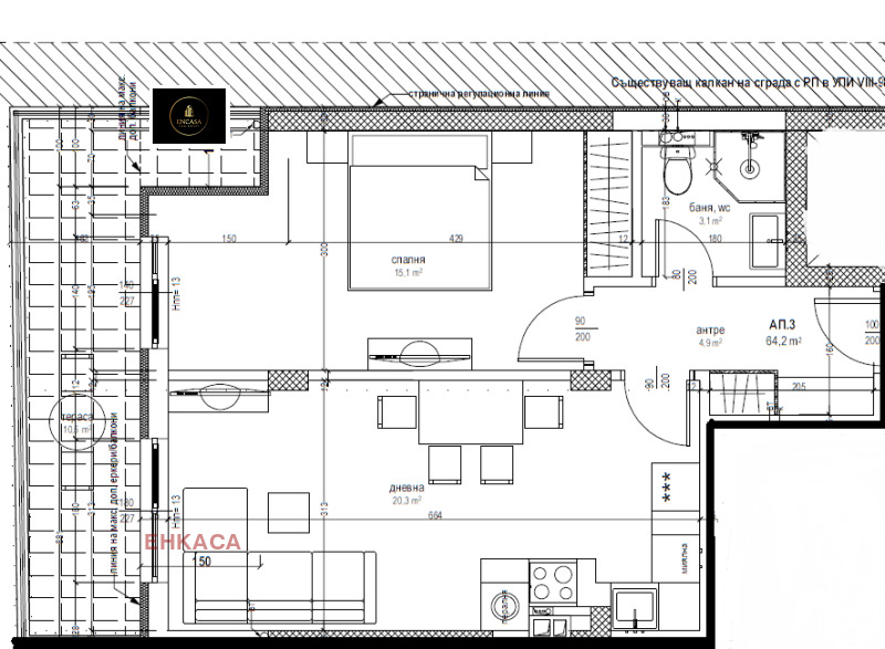 Till salu  1 sovrum Sofia , Belite brezi , 78 kvm | 42725531 - bild [2]