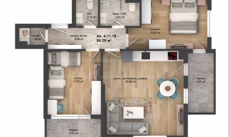 Продава 3-СТАЕН, гр. Пловдив, Кършияка, снимка 6 - Апартаменти - 53112770