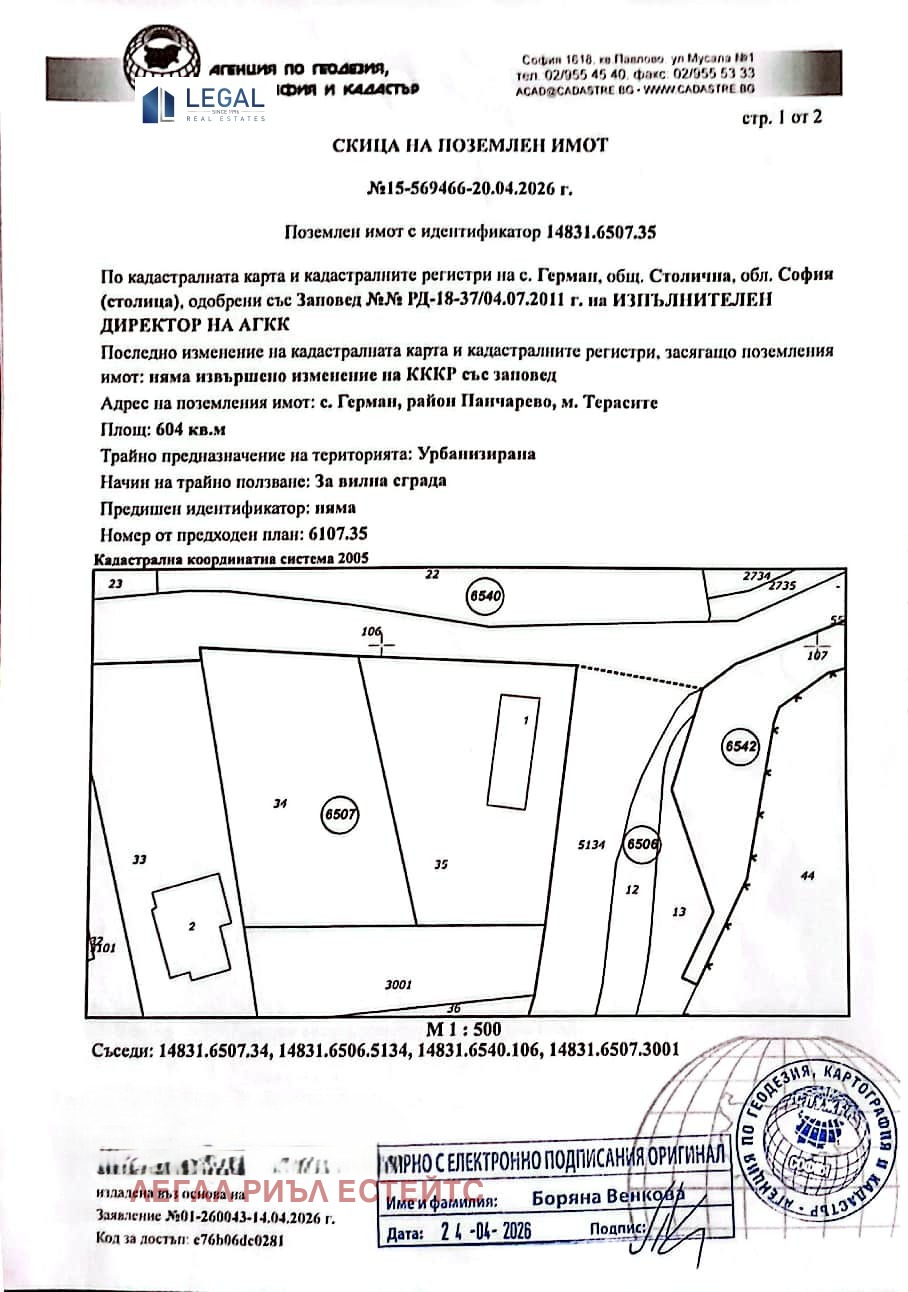 Продава ПАРЦЕЛ, гр. София, с. Герман, снимка 5 - Парцели - 56061149