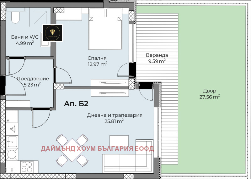 De vânzare  1 dormitor Plovdiv , Belomorsci , 102 mp | 60765096 - imagine [2]