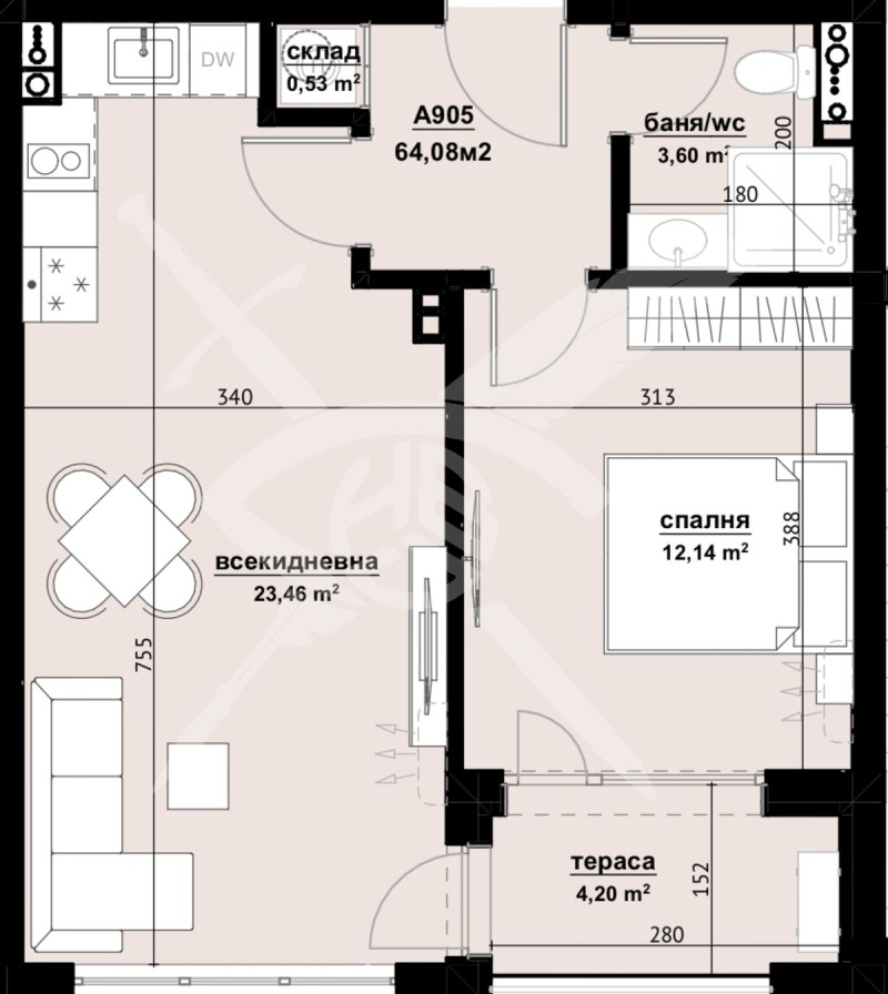 Продава 2-СТАЕН в град Бургас, Хоризонт - 64 кв.м / 98 000 € » 191 671.34 лв., ЕКС НВД БУРГАС ООД