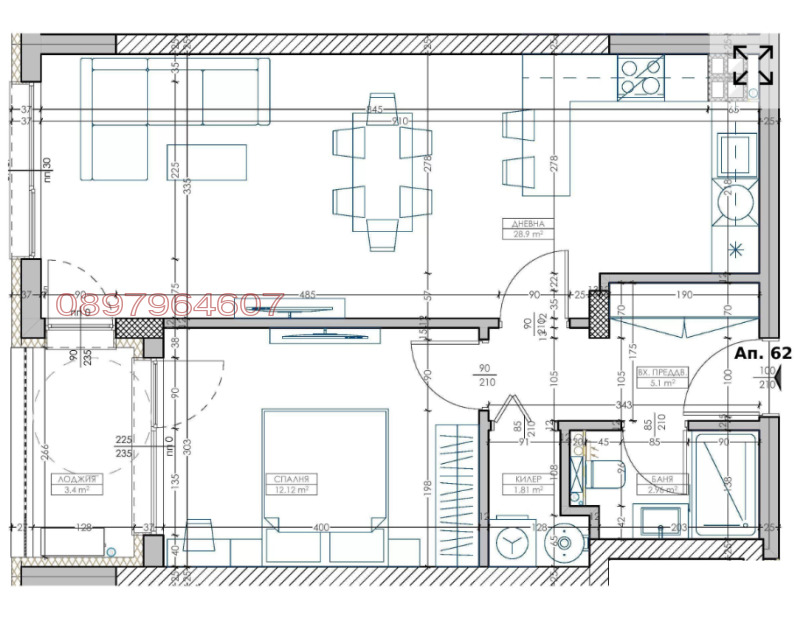 En venta  1 dormitorio Varna , Mladost 1 , 75 metros cuadrados | 65345672