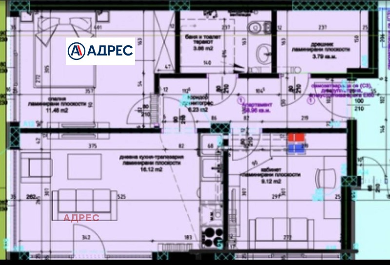 En venta  2 dormitorios Varna , Asparujovo , 66 metros cuadrados | 83988103 - imagen [4]