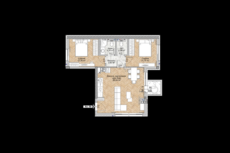 Продава 3-СТАЕН, гр. София, Люлин 8, снимка 2 - Апартаменти - 52403025