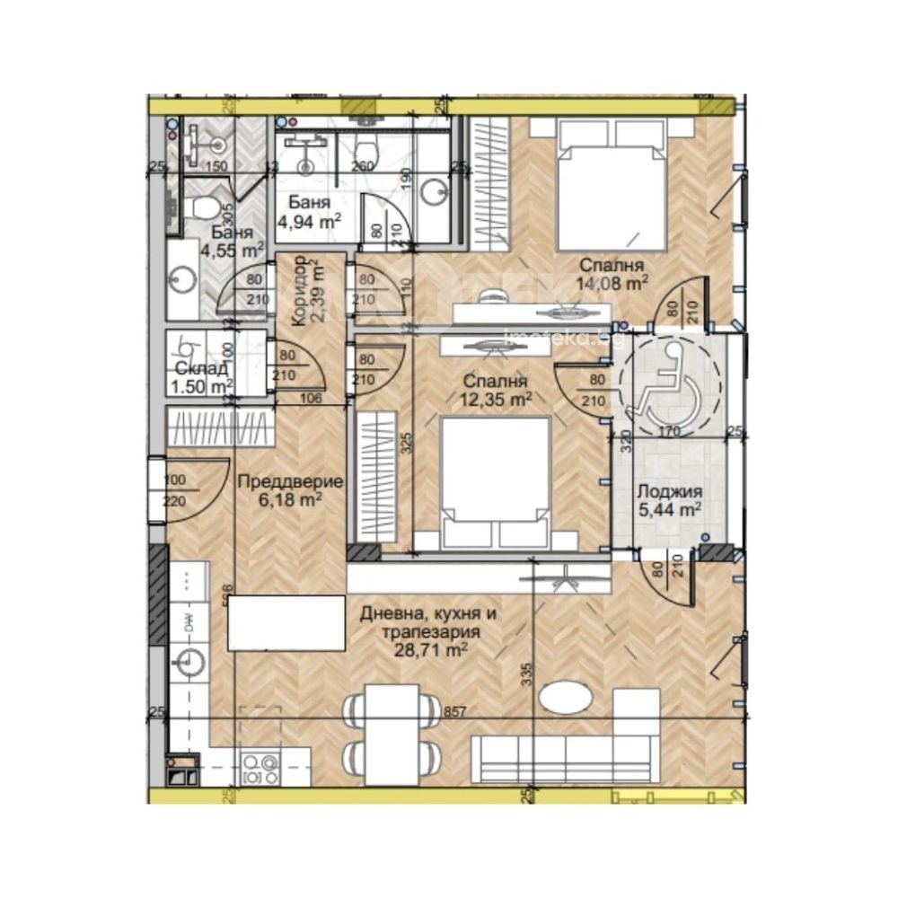 Продава 3-СТАЕН, гр. София, Люлин 2, снимка 2 - Апартаменти - 52647539