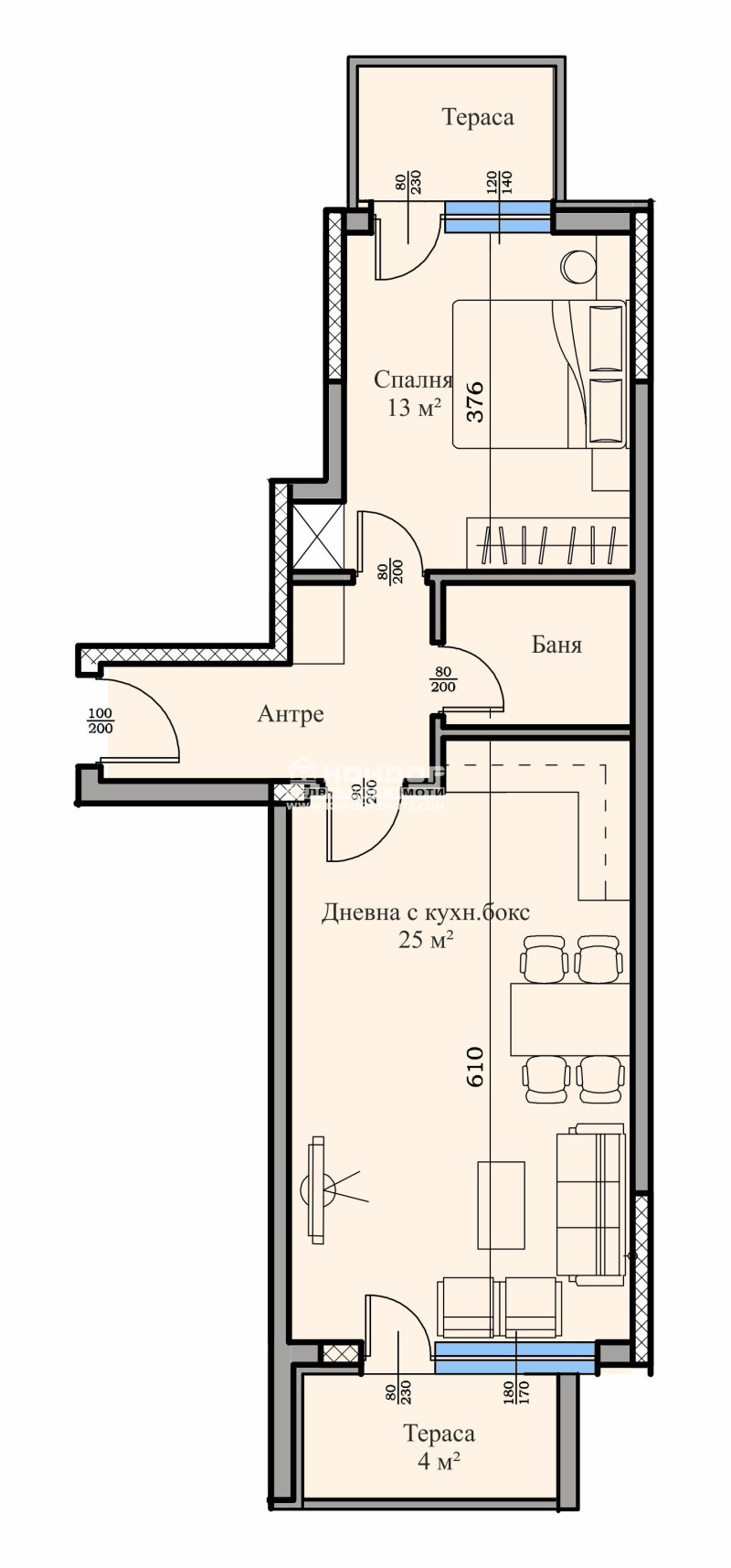 Te koop  1 slaapkamer Plovdiv , Tsentar , 73 m² | 78788431 - afbeelding [2]