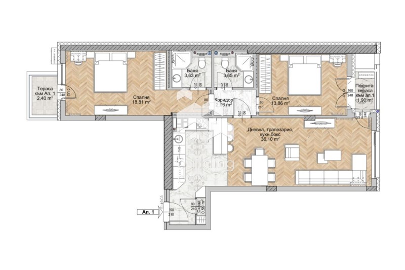 Продава 3-СТАЕН, гр. София, Люлин 8, снимка 2 - Апартаменти - 53161152