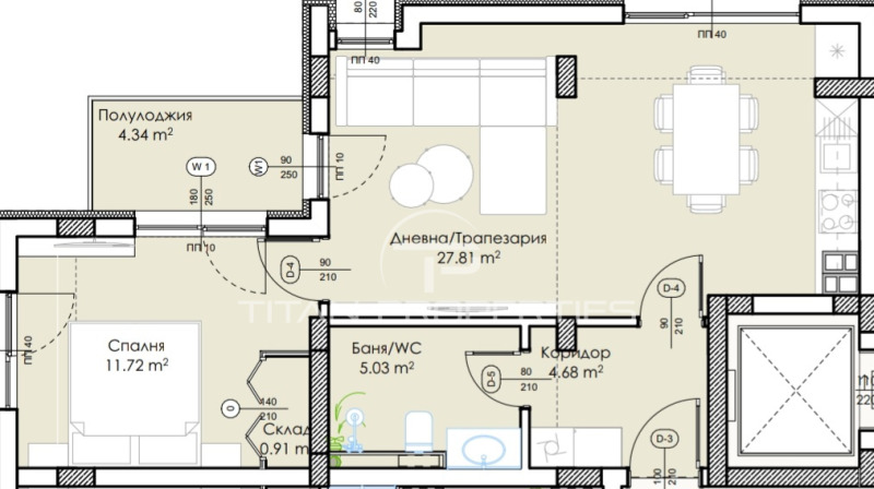 Zu verkaufen  1 Schlafzimmer Plowdiw , Mladeschki Halm , 74 qm | 48530757 - Bild [2]