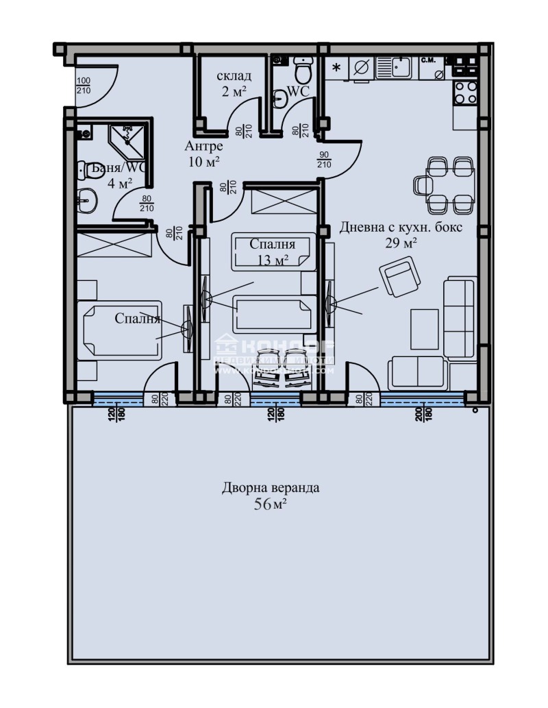 En venta  2 dormitorios Plovdiv , Vastanicheski , 150 metros cuadrados | 96547760 - imagen [2]