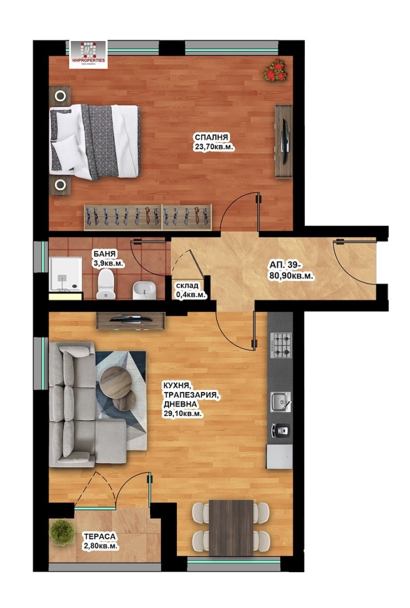 In vendita  1 camera da letto Plovdiv , Hristo Smirnenski , 92 mq | 76415226 - Immagine [5]