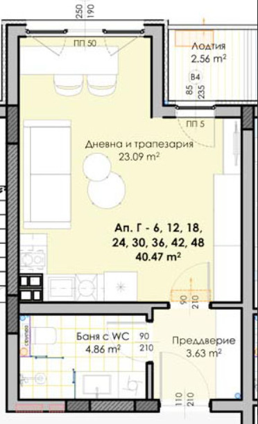 De vânzare  Studio Plovdiv , Gagarin , 49 mp | 90985505 - imagine [2]