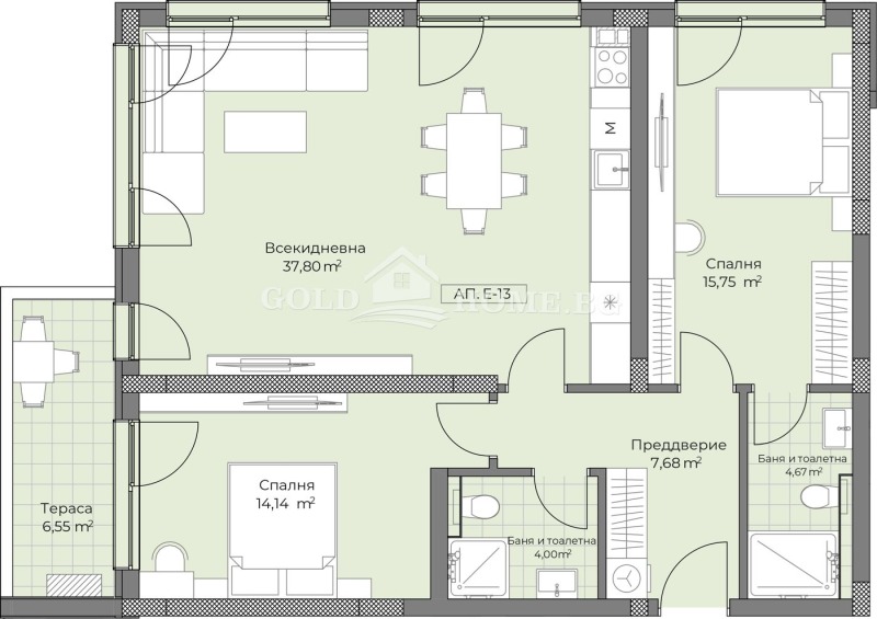 Продаја  2 спаваће собе Пловдив , Остромила , 94 м2 | 47515452 - слика [16]