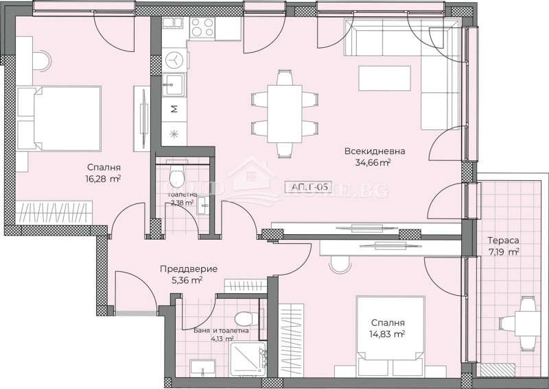 Satılık  2 yatak odası Plovdiv , Ostromila , 94 metrekare | 47515452 - görüntü [8]