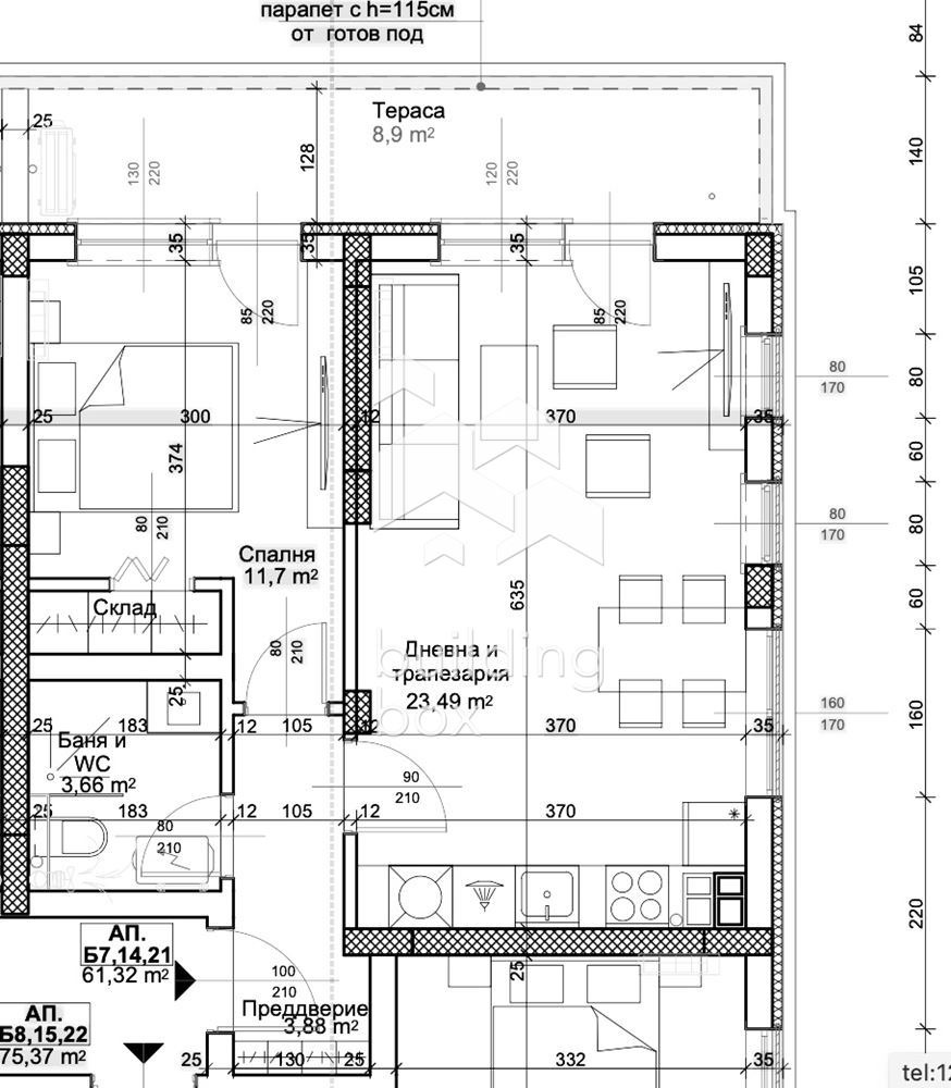 Продава 2-СТАЕН, гр. Пловдив, Остромила, снимка 8 - Апартаменти - 54287119