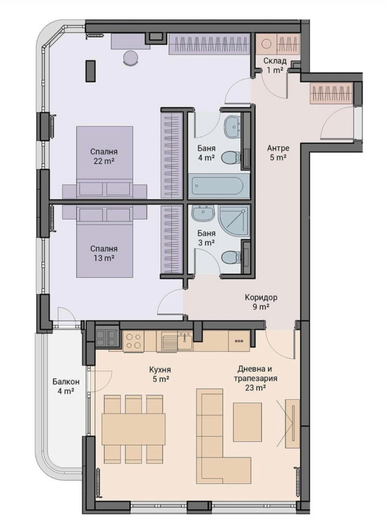 Na prodej  2 ložnice Sofia , Ljulin - centar , 126 m2 | 57586317 - obraz [13]