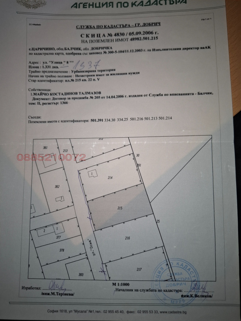 Продава ПАРЦЕЛ в област Добрич, гр. Балчик - 1337 кв.м / 29 000 € » 56 719.07 лв.