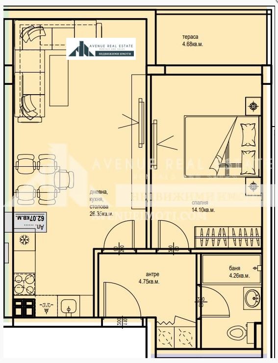 En venta  1 dormitorio Plovdiv , Karshiyaka , 72 metros cuadrados | 43682550 - imagen [2]