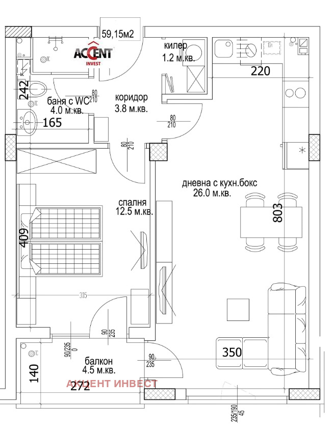 Продава 2-СТАЕН, гр. Варна, Кайсиева градина, снимка 2 - Апартаменти - 54226793