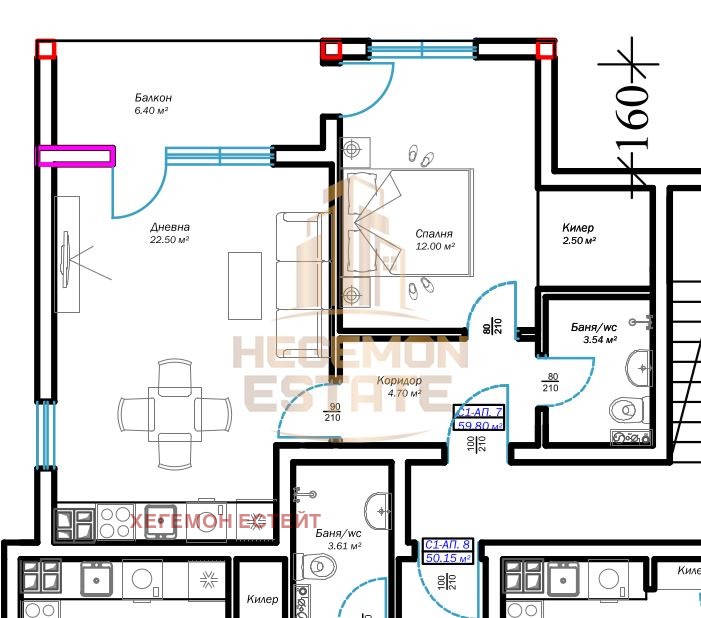 Продается  1 спальня Варна , м-т Пчелина , 70 кв.м | 45257254