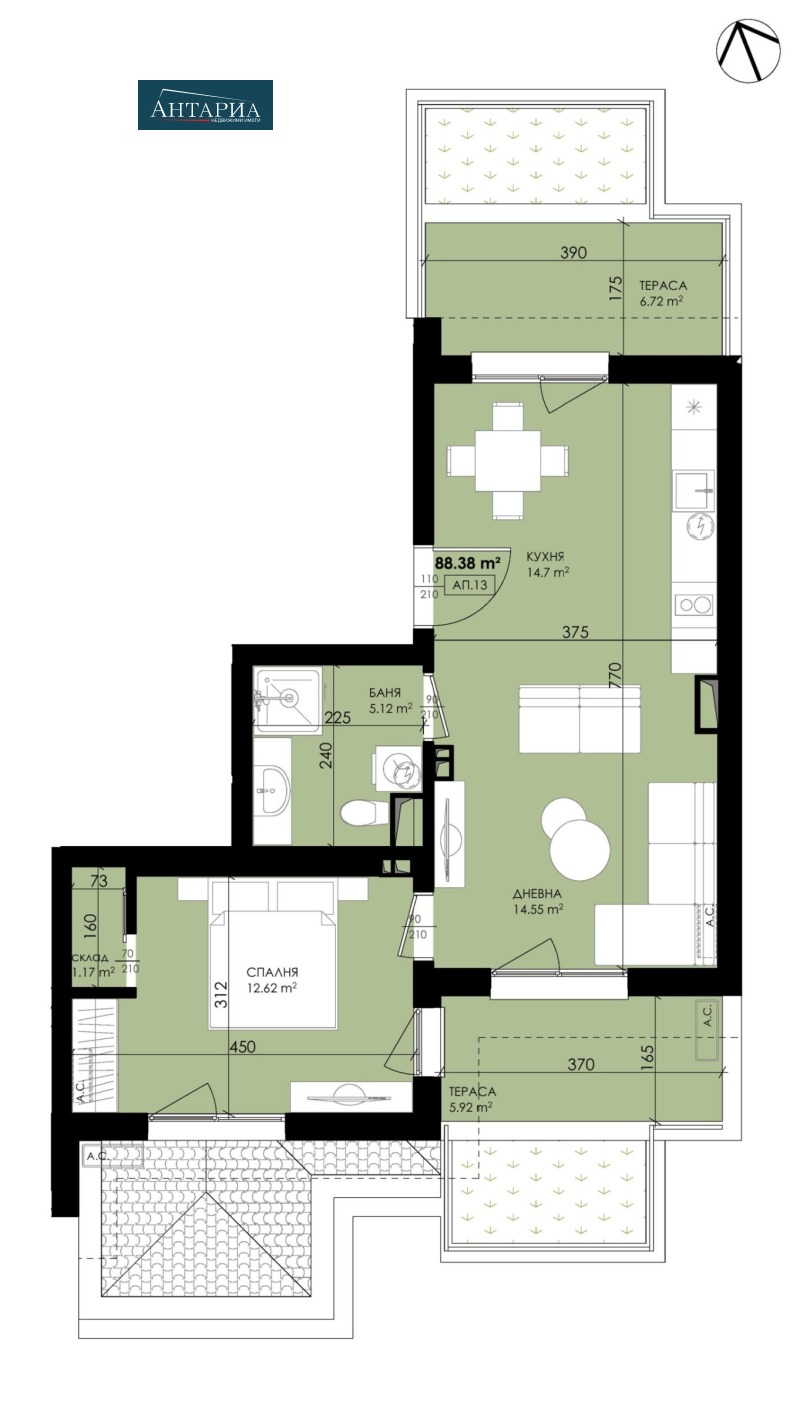 Продава 2-СТАЕН, гр. Созопол, област Бургас, снимка 3 - Апартаменти - 53033660