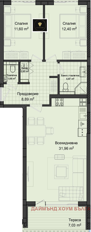 Til salg  2 soveværelser Plovdiv , Gagarin , 108 kvm | 27322636 - billede [2]