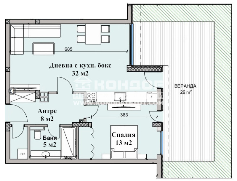 Satılık  1 yatak odası Plovdiv , Ostromila , 147 metrekare | 53894570 - görüntü [2]