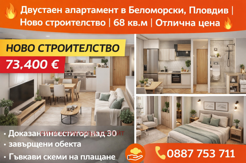 Продава 2-СТАЕН, гр. Пловдив, Беломорски