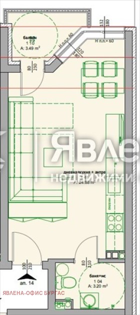 Na prodej  Studio oblast Burgas , Pomorie , 43 m2 | 88854501 - obraz [2]