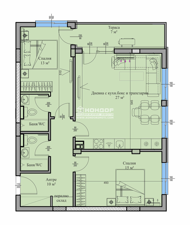 Zu verkaufen  2 Schlafzimmer Plowdiw , Wastanitscheski , 106 qm | 91720607 - Bild [2]