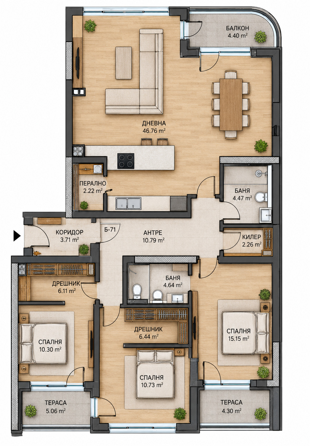 Продава 4-СТАЕН, гр. Варна, Аспарухово, снимка 2 - Апартаменти - 55282603