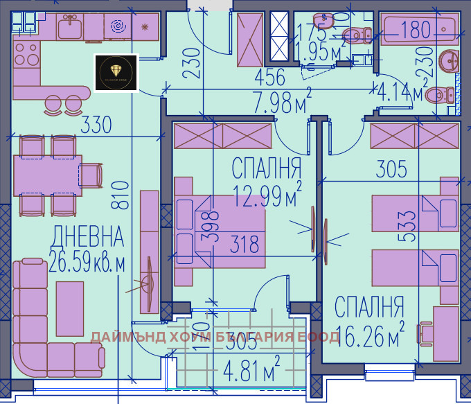 Til salg  2 soveværelser Plovdiv , Trakiya , 106 kvm | 43335109 - billede [2]