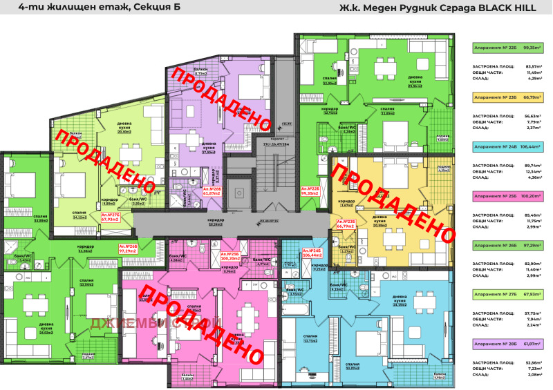 Till salu  2 sovrum Burgas , Meden rudnik - zona V , 98 kvm | 97792442 - bild [17]