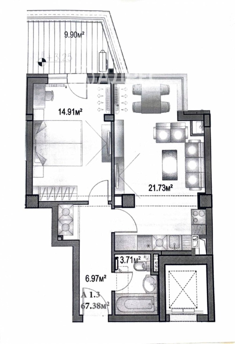 Eladó  1 hálószoba Sofia , Krastova vada , 82 négyzetméter | 37082989 - kép [4]