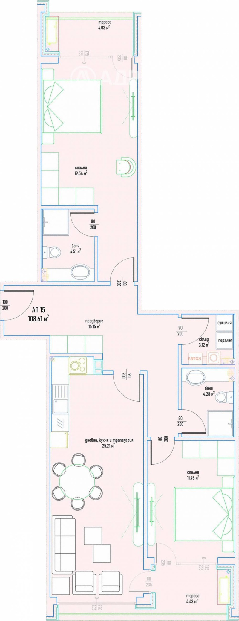 De vânzare  2 dormitoare Sofia , Malinova dolina , 133 mp | 16071649 - imagine [6]